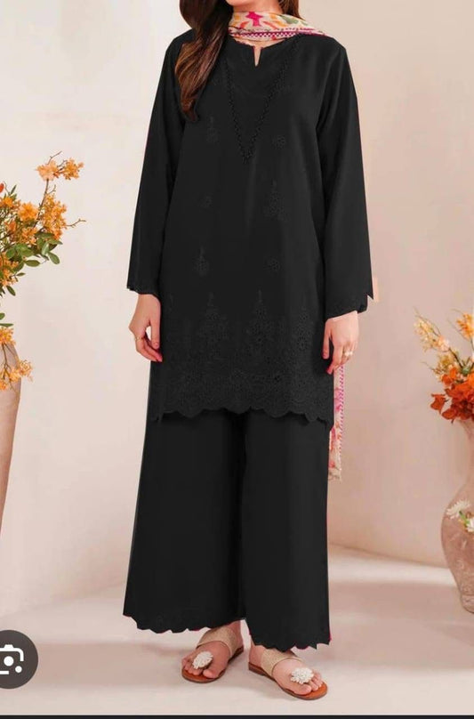 sapphire Dhanak 3-Piece Embroidered Suit