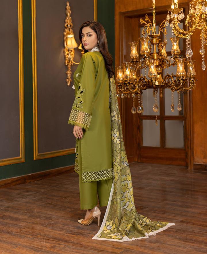 Full Heavy Laser-Cut Embroidery with Soft Pashmina Shawl