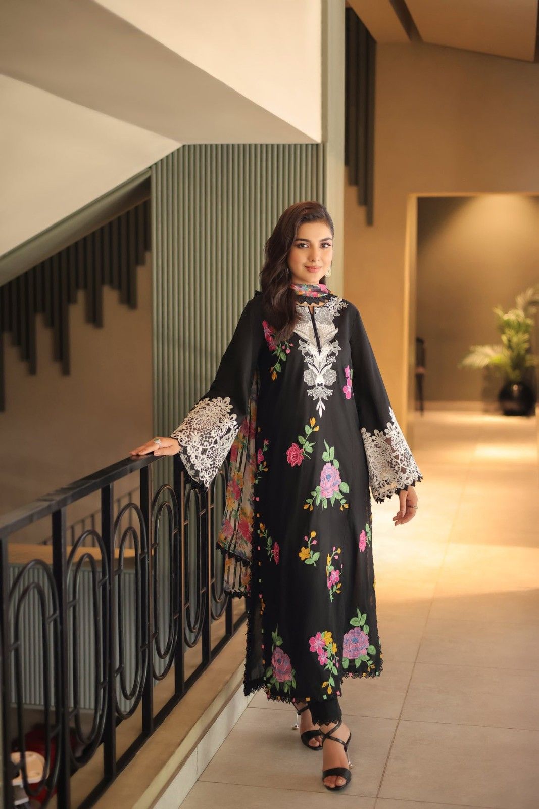 Aneela MOST DEMANDING EDITION: Luxury Shamoz Silk Digital Print 3-Piece Unstitched Suit with Heavy Embroidery