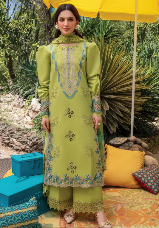 Dhanak Embroidered Suit with Printed Pashmina Wool Shawl (3-Piece Winter Collection)
