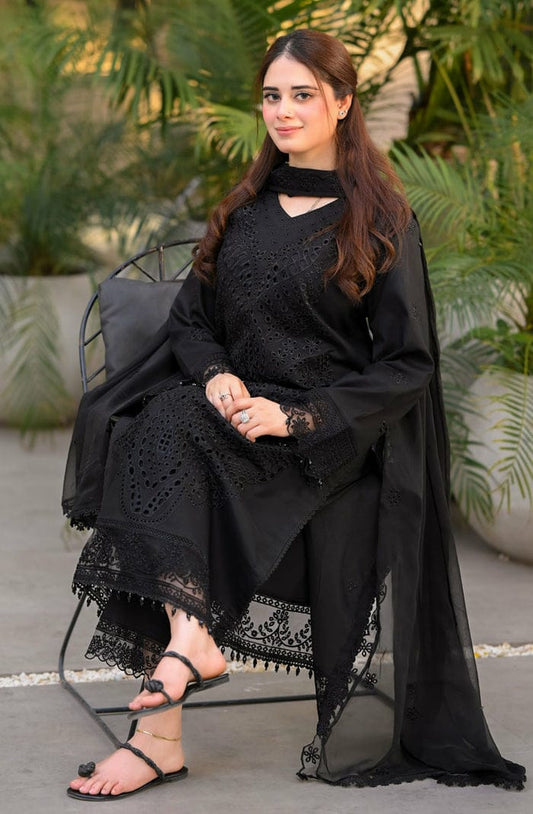 Embroidered Dhanak Suit - 3PC Winter Wear with Fully Embroidered Shawl & Patches