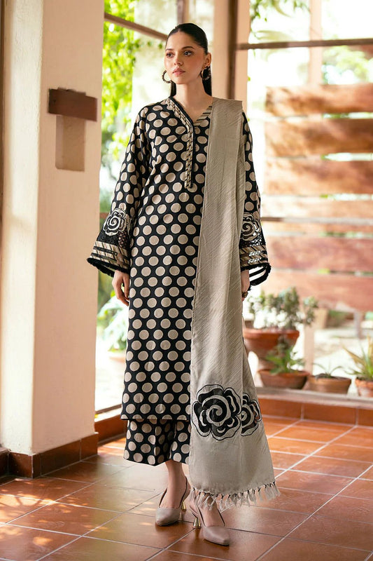 Baroque Most Demanding Edition 3PC Unstitched Khaddar Suit - Digital Print &amp; Heavy Embroidery