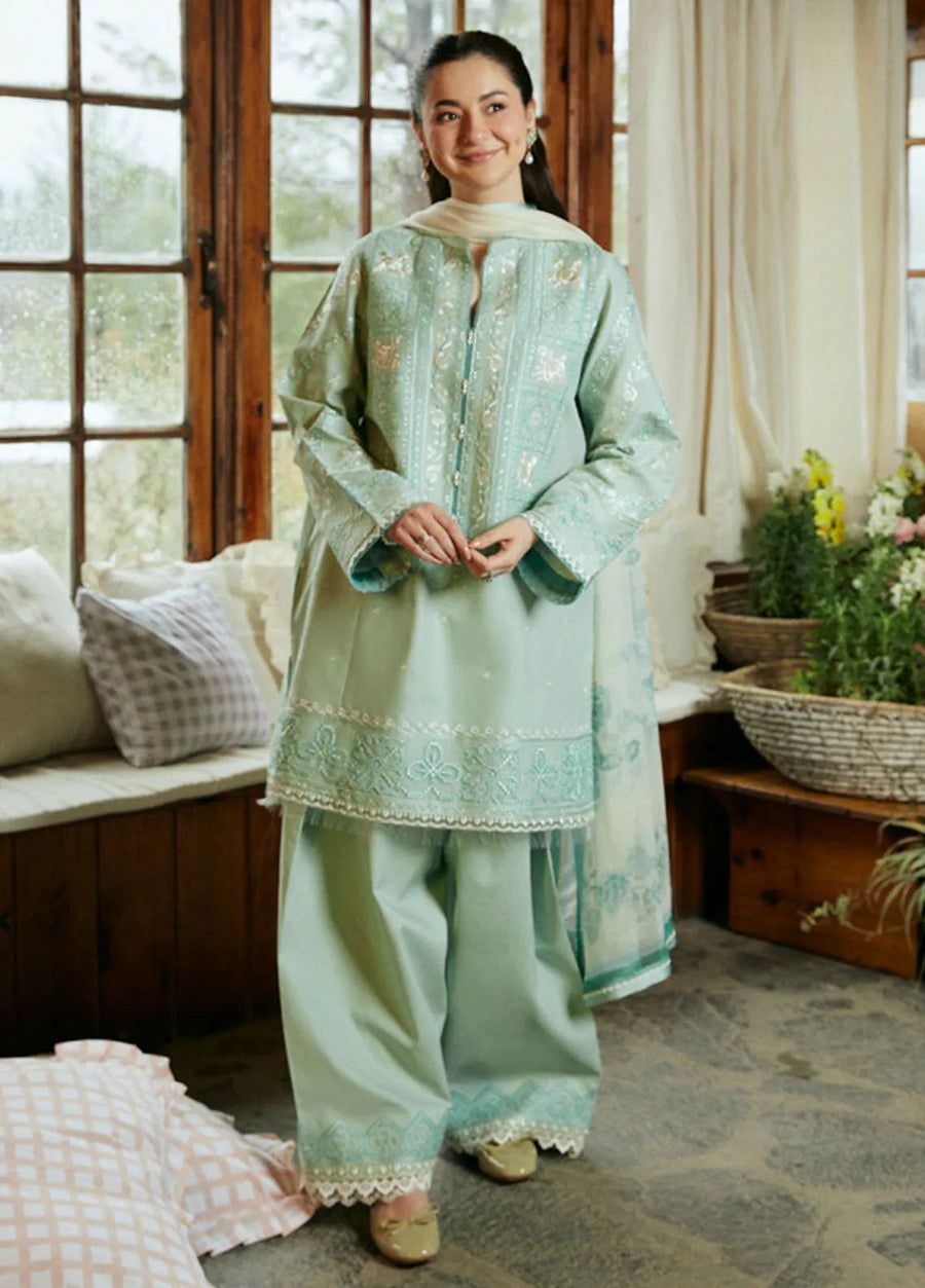 SAJJAL ALI X SAPPHIRE 💎: 3PC Heavy Embroidered Air-Jet Dhanak Winter 2025/26 Collection