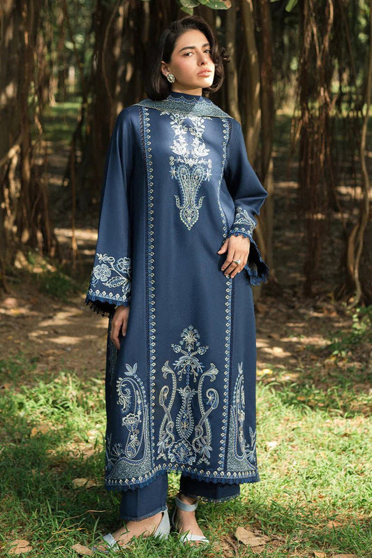 Sapphire 3-Piece Unstitched Air-Jet Dhanak Embroidered Winter Suit