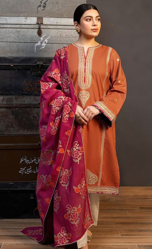 Coco by Zara Shah Jahan brand 3-piece embroidered suit: