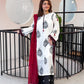 UMZAY 3PC Premium Air-Jet Lawn Suit: Heavy Embroidery with Bember Chiffon Embroidered Dupatta