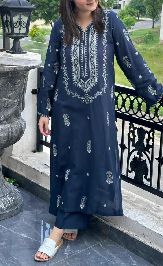 Dhanak 2-Piece Embroidered Suit