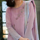 LULUSAR Unstitched Replica Chiffon Suit with Raw Silk Trouser - New Color (55" Length)