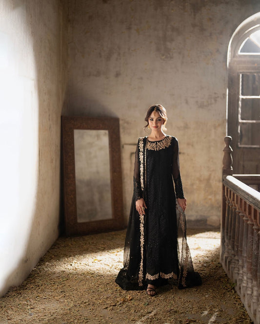 Azure Chiffon Embroidered Unstitched Collection Suit