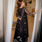 Elegant Zari &amp; Sequence Embroidered Chiffon Frock (Unstitched Replica)