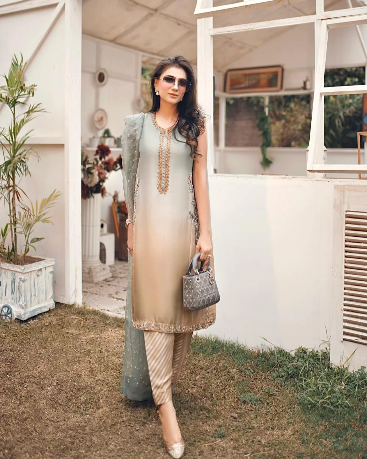 Organza (Shirt & Dupatta), Silk (Trouser)