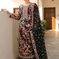 3PC Embroidered Chiffon Suit with Embroidered Back